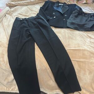 Nolan Miller Classic Black Tuxedo Set for Women Wool Vintage Size 6